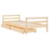 Estructura de cama para niños con cajones madera pino 80x200