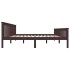 Estructura de cama madera maciza pino marrón oscuro 180x200