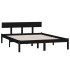 Estructura de cama madera maciza negra 120x190