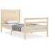 Estructura de cama con cabecero madera maciza 100x200