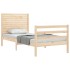 Estructura de cama con cabecero madera maciza 100x200