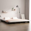 Cama de palets de madera maciza de pino negra 120x200 cm