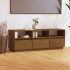 Mueble de TV madera maciza de pino marrón miel 140x37x50