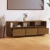 Mueble de TV madera maciza de pino marrón miel 140x37x50