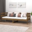 Sofá cama madera maciza de pino marrón miel 90x200 cm