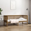 Sofá cama de madera maciza de pino marrón miel 80x200 cm