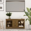 Mueble de TV madera maciza de pino marrón miel 103x36,5x52 cm