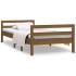 Estructura de cama madera maciza de pino marrón miel 75x190