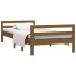 Estructura de cama madera maciza de pino marrón miel 75x190