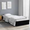 Estructura de cama madera maciza individual negra 75x190 cm