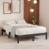 Estructura de cama madera maciza gris King Size 150x200