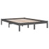 Estructura de cama madera maciza gris King Size 150x200