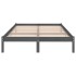 Estructura de cama madera maciza gris King Size 150x200