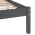 Estructura de cama madera maciza gris King Size 150x200