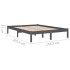 Estructura de cama madera maciza gris King Size 150x200