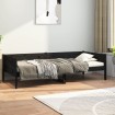 Sofá cama madera maciza de pino negro 80x200 cm