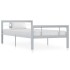 Estructura de cama de metal gris y blanco 90x200