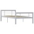 Estructura de cama de metal gris y blanco 90x200