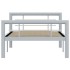 Estructura de cama de metal gris y blanco 90x200