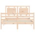 Estructura de cama con cabecero madera maciza 140x190