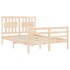 Estructura de cama con cabecero madera maciza 140x190