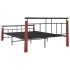 Estructura de cama metal y madera maciza de roble 140x200