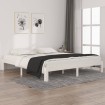 Estructura de cama madera maciza blanco Supe King 180x200 cm