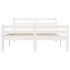 Estructura de cama doble pequeña madera maciza blanca