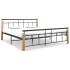 Estructura de cama metal y madera maciza de roble 180x200