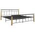 Estructura de cama metal y madera maciza de roble 180x200