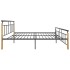 Estructura de cama metal y madera maciza de roble 180x200