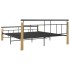 Estructura de cama metal y madera maciza de roble 180x200