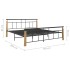 Estructura de cama metal y madera maciza de roble 180x200