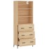 Aparador alto madera contrachapada color roble 69,5x34x180