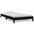 Cama apilable de madera pino maciza negro 75x190