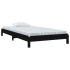 Cama apilable de madera pino maciza negro 75x190