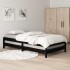 Cama apilable de madera pino maciza negro 75x190