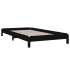 Cama apilable de madera pino maciza negro 75x190