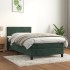 Cama box spring con colchón terciopelo verde oscuro 90x190