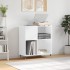 Mueble discos madera contrachapada blanco brillo 84,5x38x89