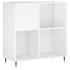 Mueble discos madera contrachapada blanco brillo 84,5x38x89