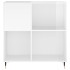 Mueble discos madera contrachapada blanco brillo 84,5x38x89