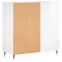 Mueble discos madera contrachapada blanco brillo 84,5x38x89