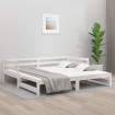 Sofá cama extraíble madera maciza de pino blanco 2x(90x190) cm