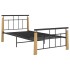 Estructura de cama metal y madera maciza de roble 100x200