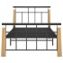 Estructura de cama metal y madera maciza de roble 100x200