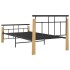 Estructura de cama metal y madera maciza de roble 100x200