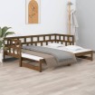 Sofá cama extraíble madera maciza pino marrón miel 2x(90x200)cm