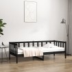 Sofá cama madera maciza de pino negro 90x190 cm