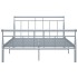 Estructura de cama de metal gris 140x200